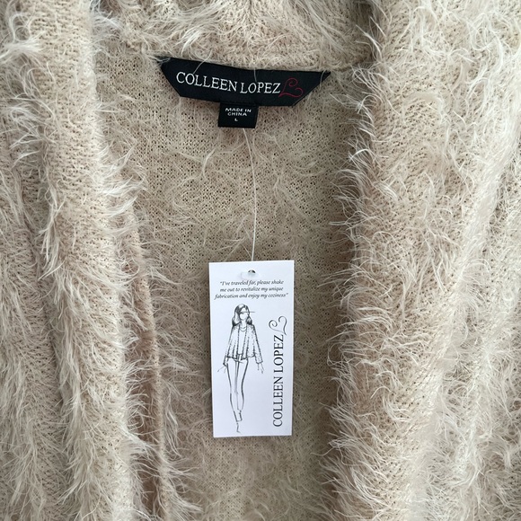 NWT Colleen Lopez Fuzzy Open Cardigan - Picture 10 of 13
